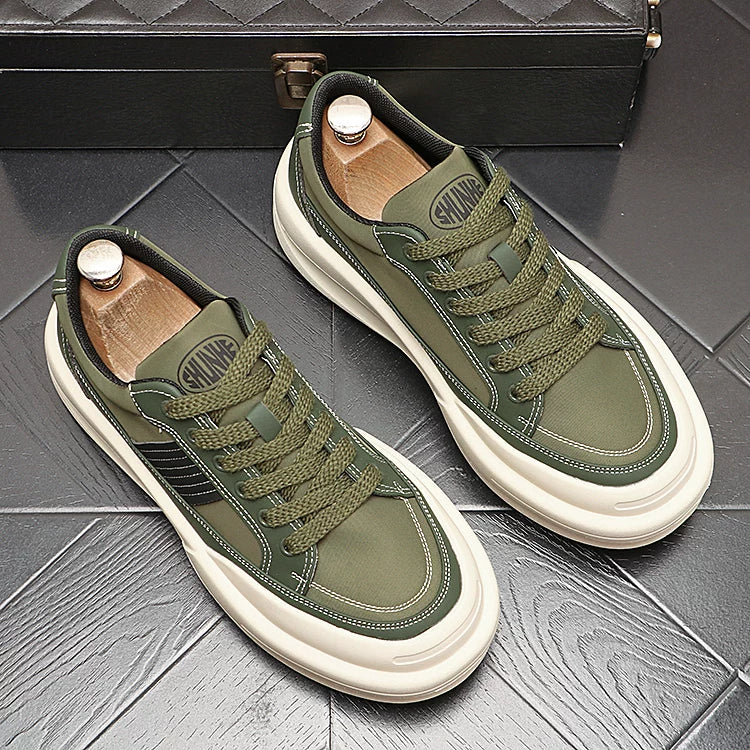 Men's Platform Breathable Mesh Low-Top Shell-Toe Skate Shoes Summer New