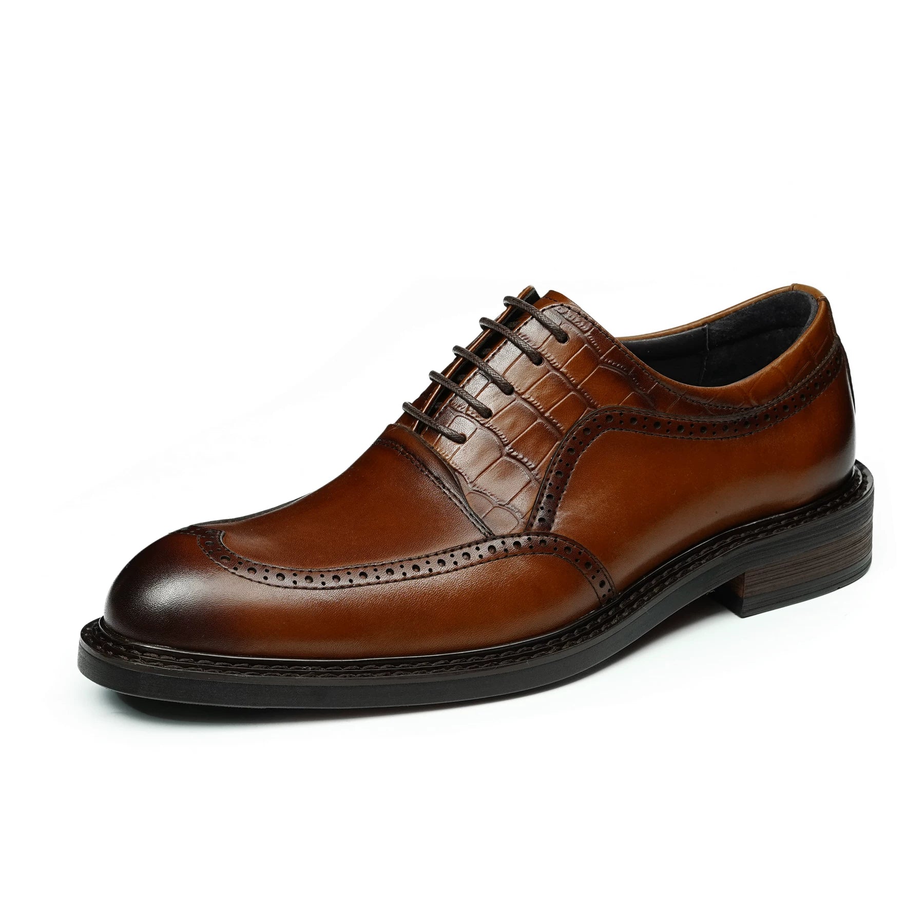 Men's Genuine Leather Oxford Shoes, Pointed Toe, Business