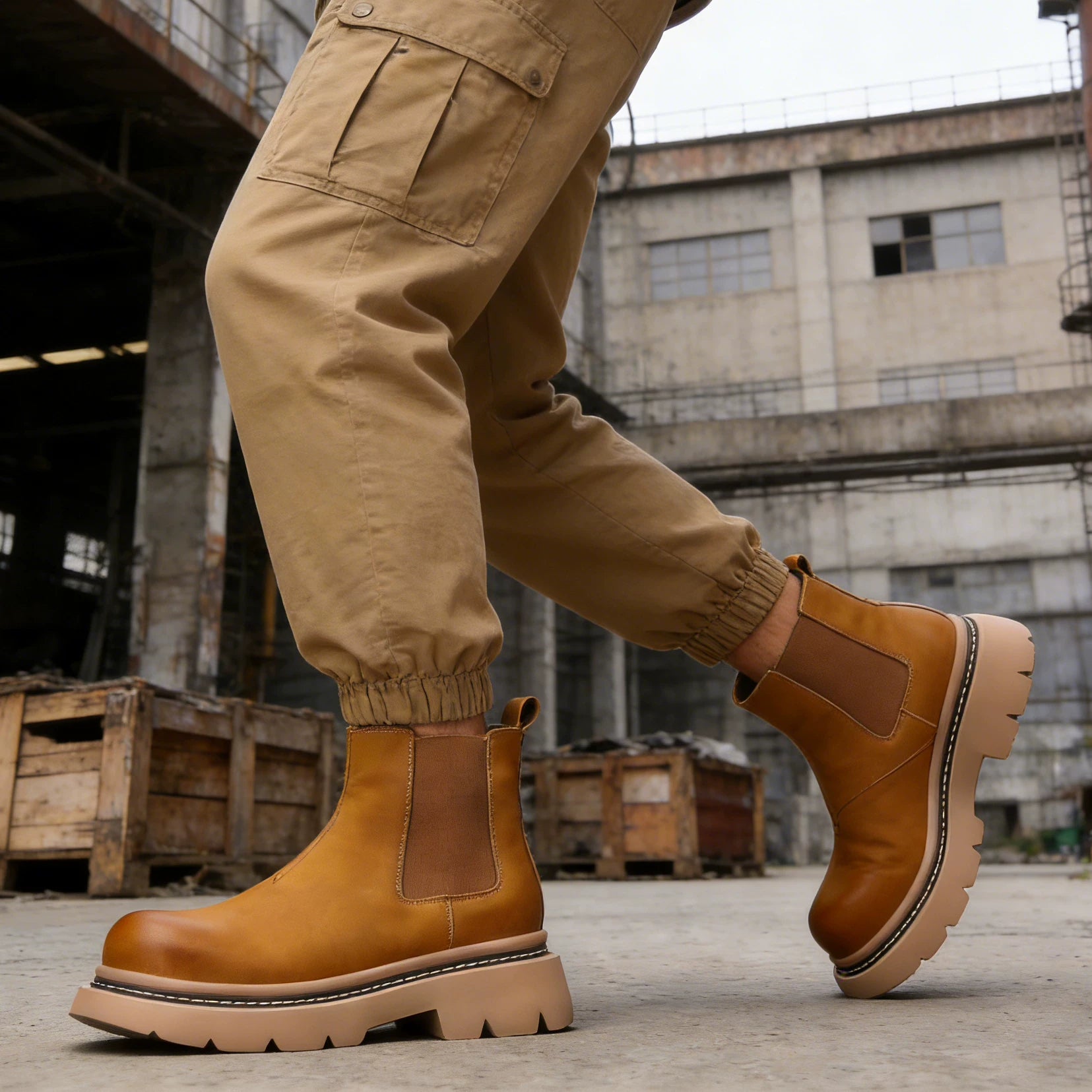 Men's Martin Boots, Height Increasing, Thick Sole