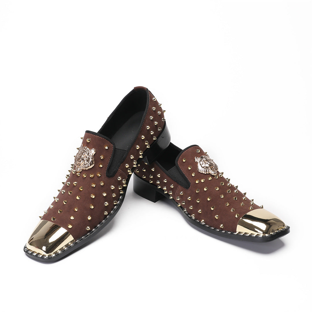 Men's Leather Casual Shoes – Rhinestone Detail – Style 89