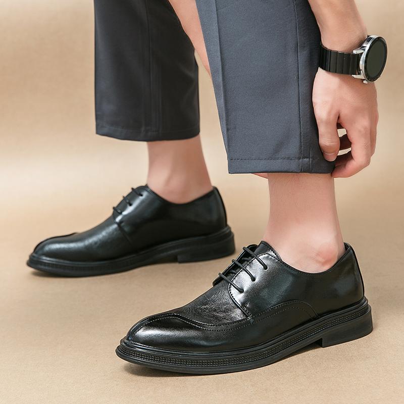 Cross-border 2026 autumn new casual leather shoes fashionable men's business shoes korean style tren