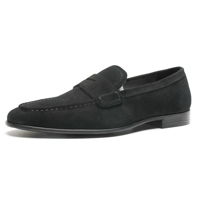 Men's Genuine Leather Loafers, Slip-On, British Style