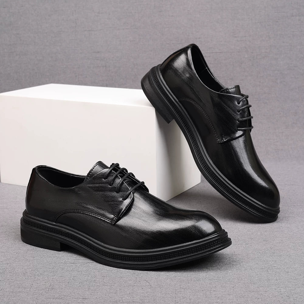 Men's Derby Shoes, Height Increasing, Pointed Toe