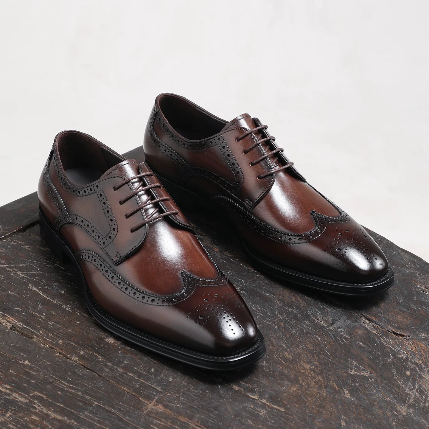 Men's Genuine Leather Derby Shoes, Breathable, Handmade