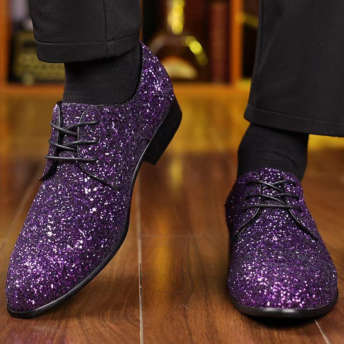 british style pointed leather shoes business casual shoes cross-border plus size