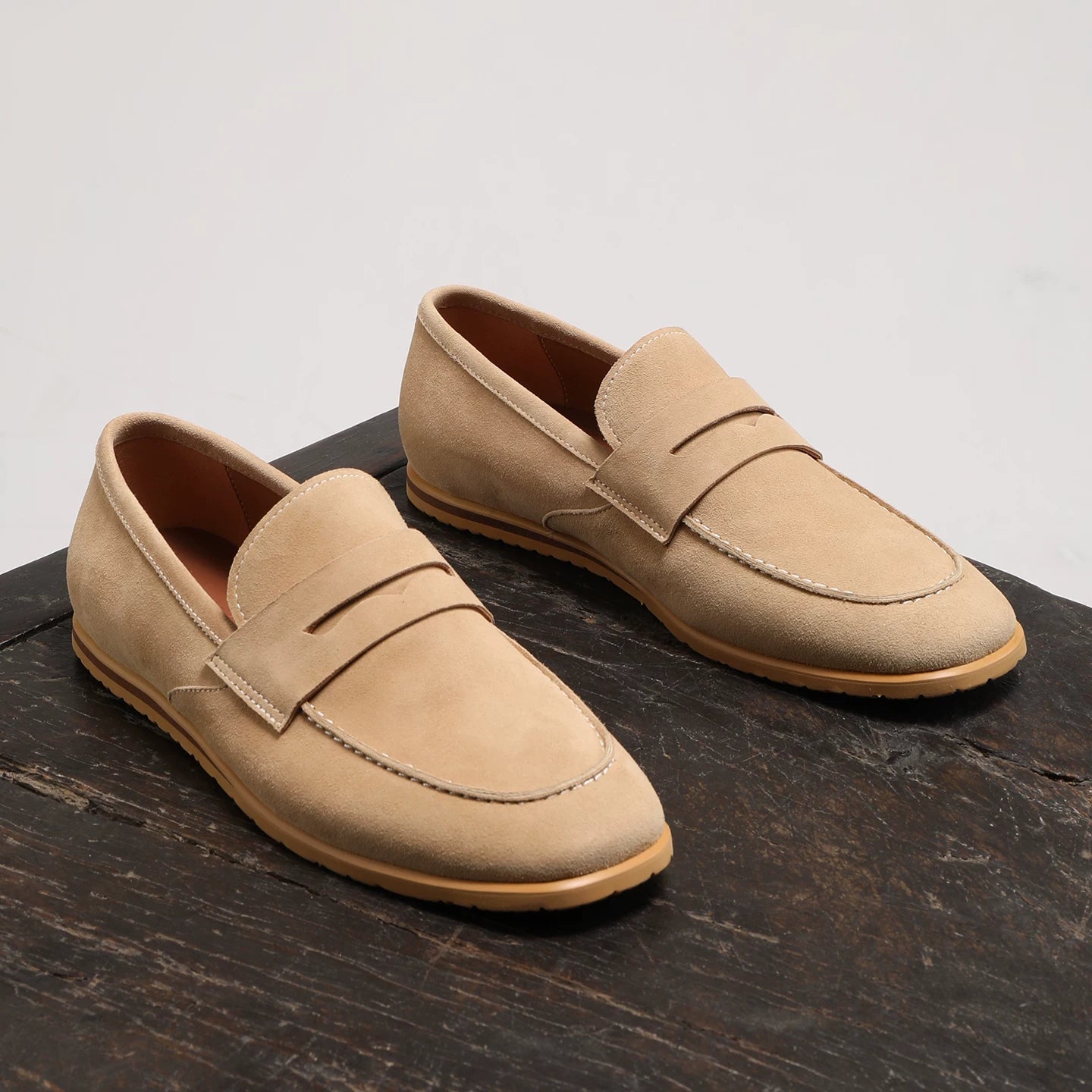 Men's Genuine Leather Loafers, Breathable, Slip-On