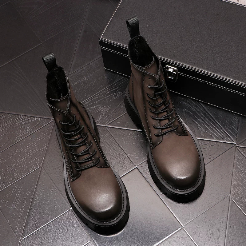 Men's Platform Height-Increasing Warm British-Style Martin Boots 2025 4