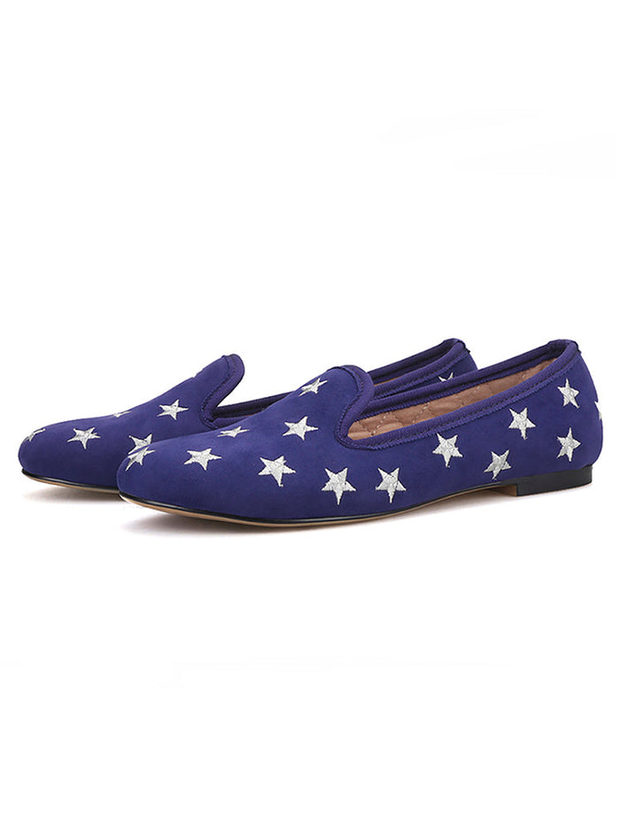 piergitar's new British style classic women's slip-on loafers hand-embroidered velvet shoes European