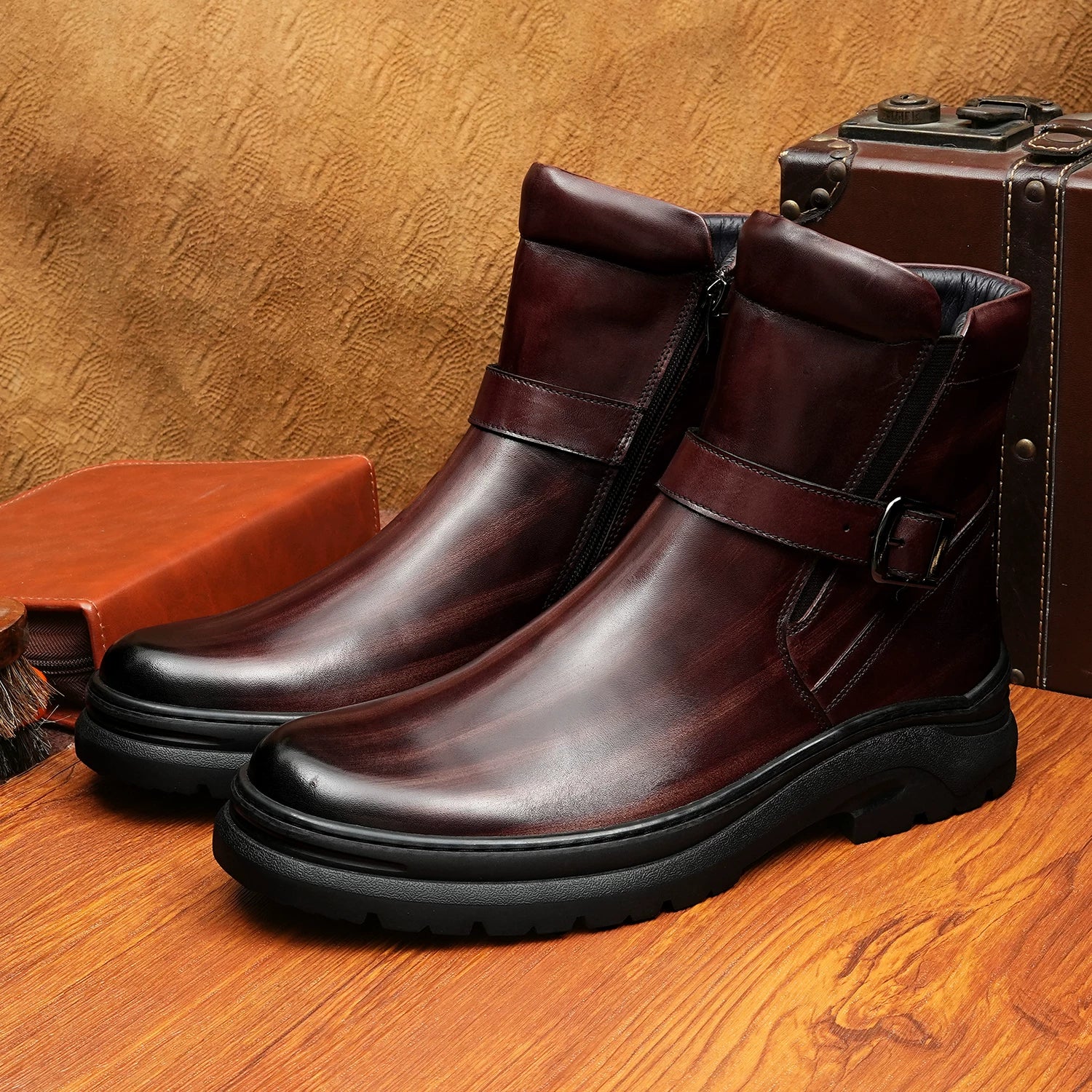 Men's Martin Boots, Height Increasing, Thick Sole