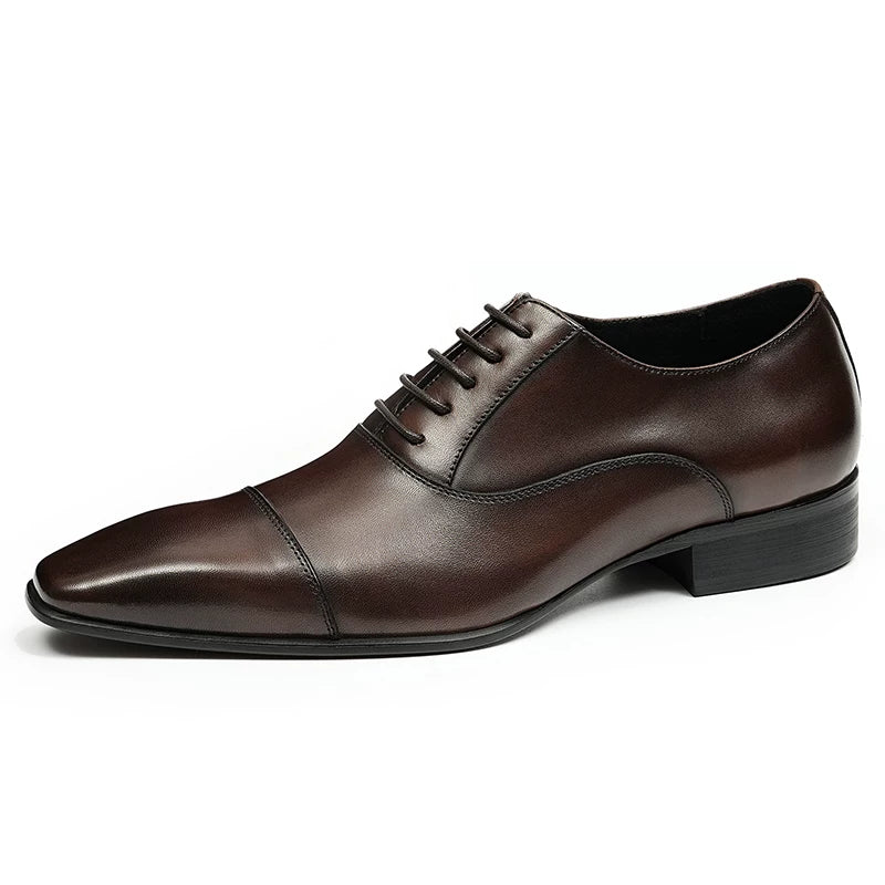 Men's Genuine Leather Oxford Shoes, Pointed Toe, Business