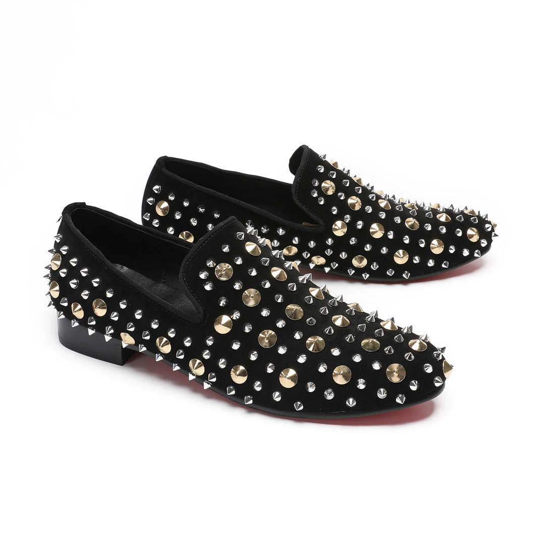 Loafers men's trendy shoes 2024 new rivet shoes men's trendy one-pedal lazy shoes personalized willow shoes men's shoes