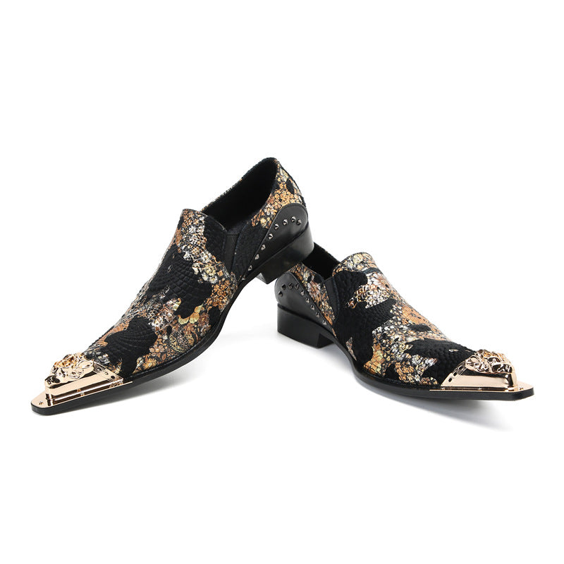 Men's Leather Formal Shoes – Pointed Toe, Retro