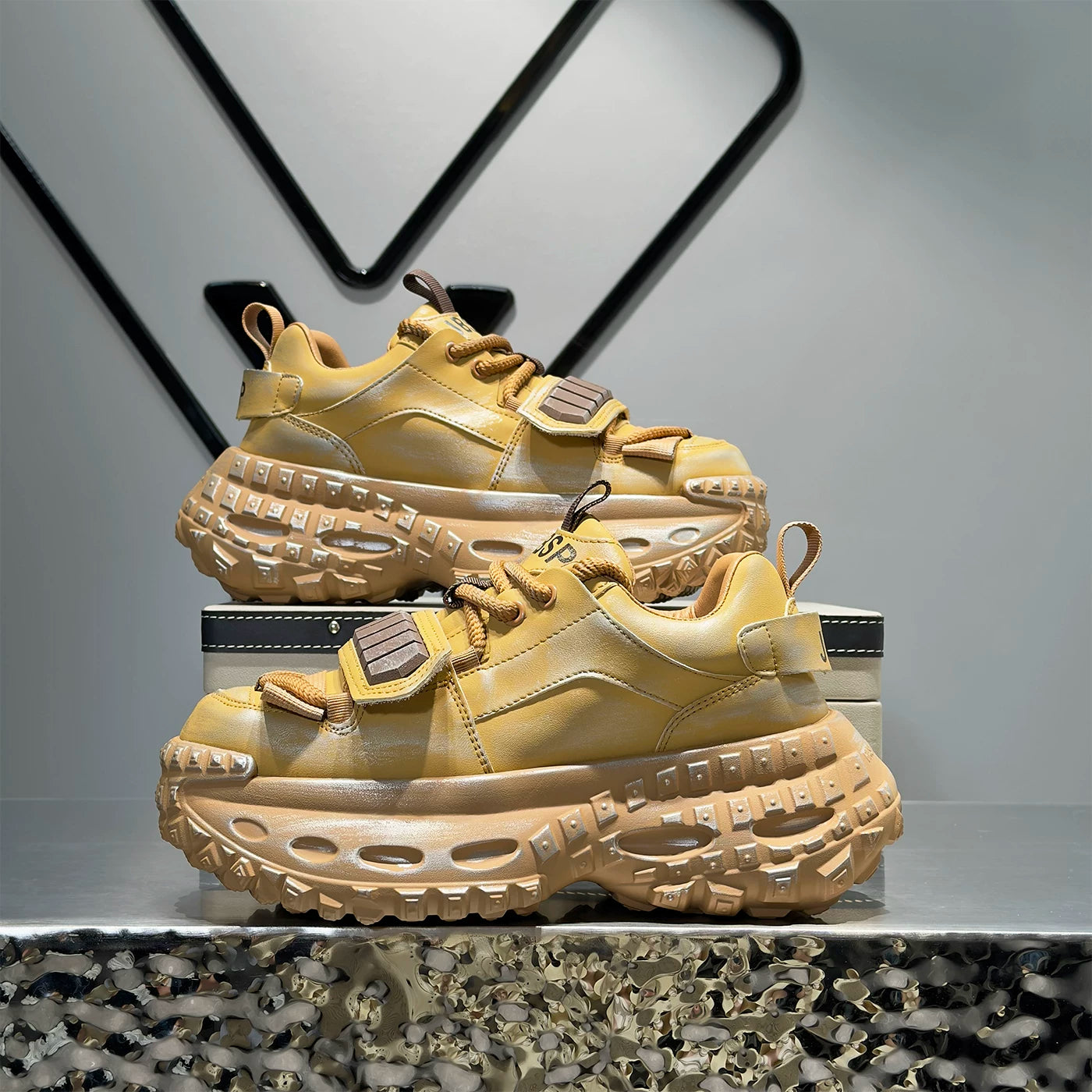 Men's Height-Increasing Platform Trendy Chunky Dad Sneakers