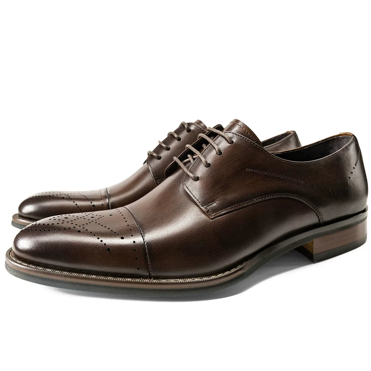 Men's Genuine Leather Wedding Shoes, Lace-Up, British Style