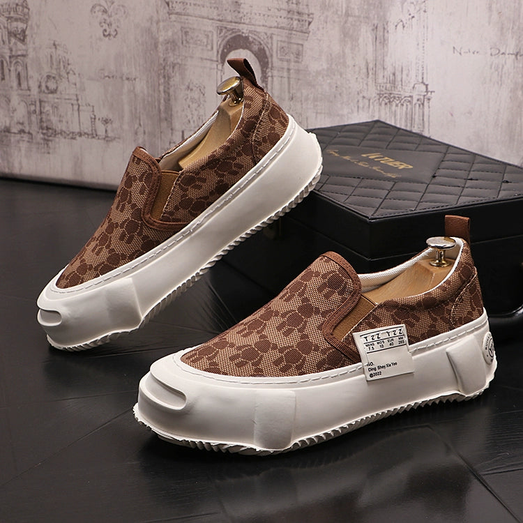 Loafers, men's fashion slip-ons, slip-ons, casual shoes, thick-sole, heightened, breathable, summer men's shoes, men's single shoes