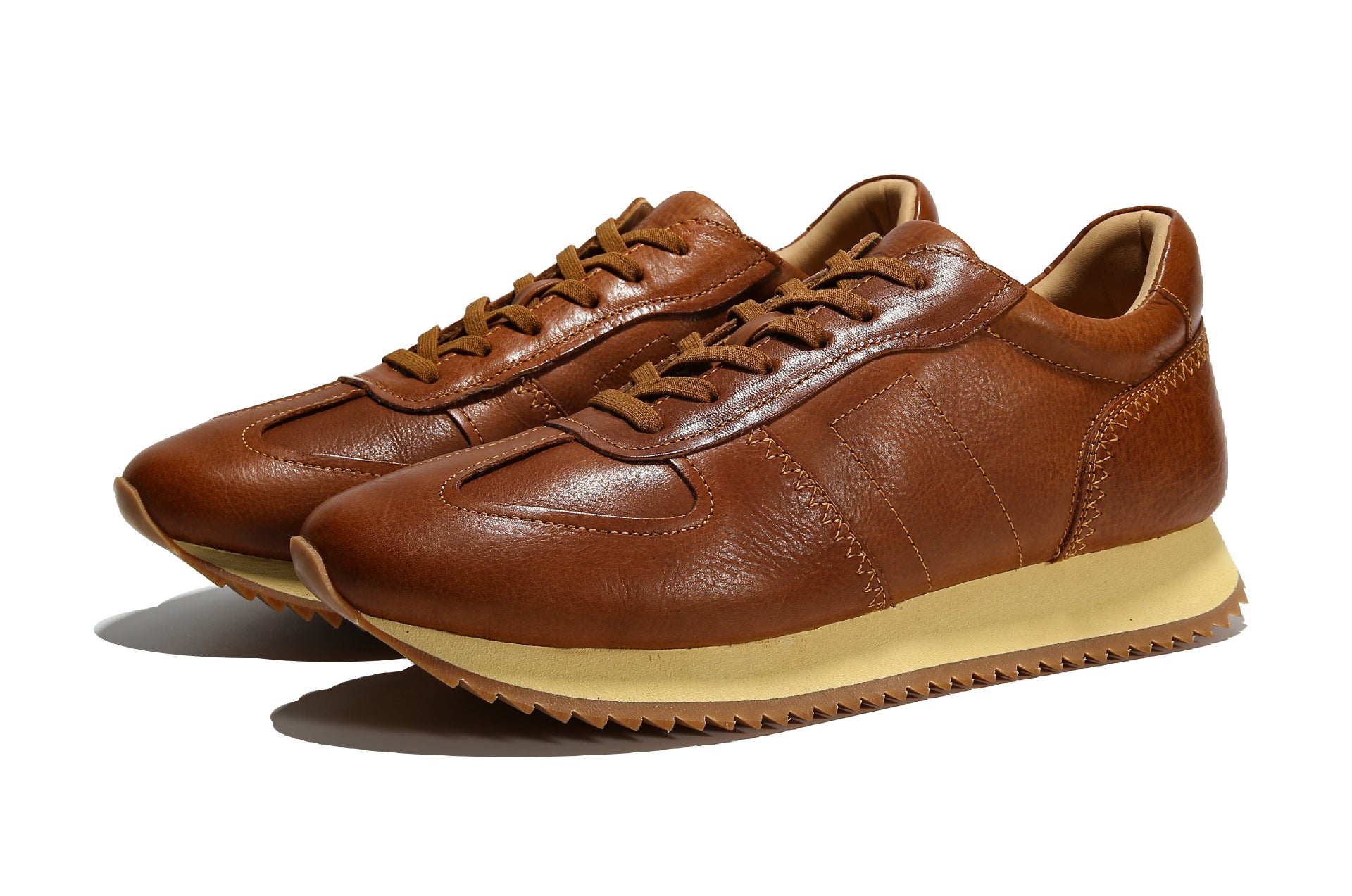 Grandmaster brown european station men's shoes autumretrocasual shoes thick sole british style classyeasiest for match genuine leather agar shoes