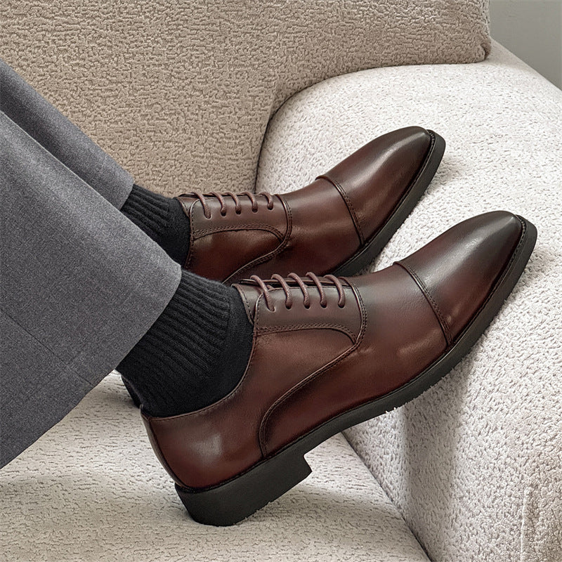 Three-joint men's leather shoes business casual formal men's shoes british suit shoes men's groom we