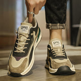 Men's spring 2026 new retro casual running sneakers - versatile winter dad shoes with chunky soles