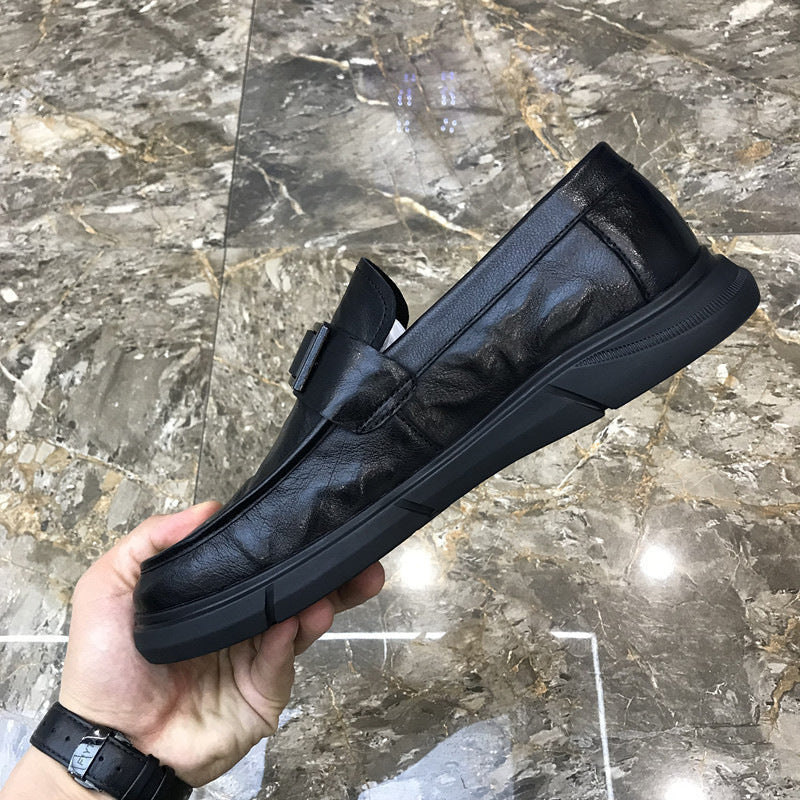 Men's Black Cowhide Casual Loafers 2