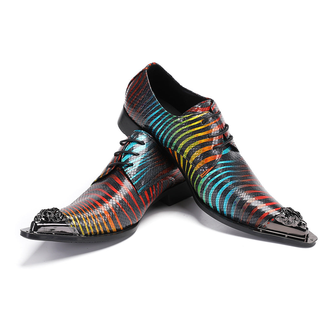 Men's Red Leather Formal Shoes – Retro, Business