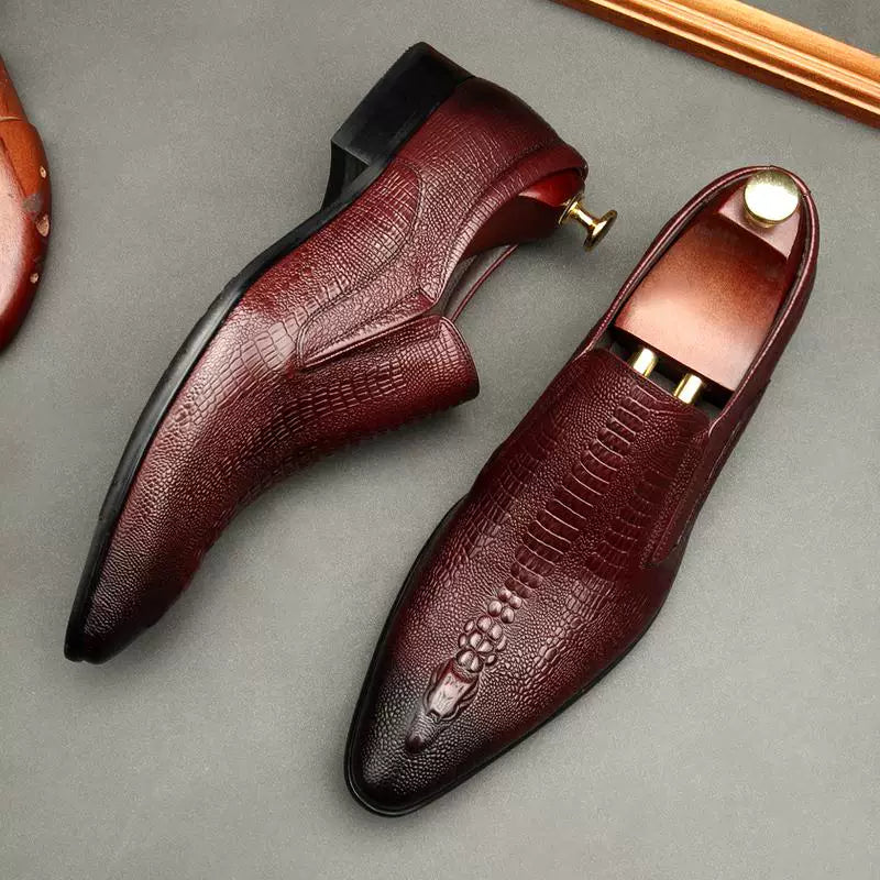 Men's Genuine Leather Wedding Shoes, Breathable, Pointed Toe