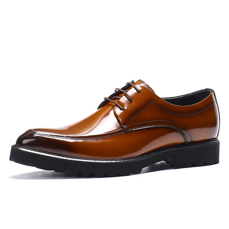 Men's Genuine Leather Leather Shoes, Patent Leather, Pointed Toe