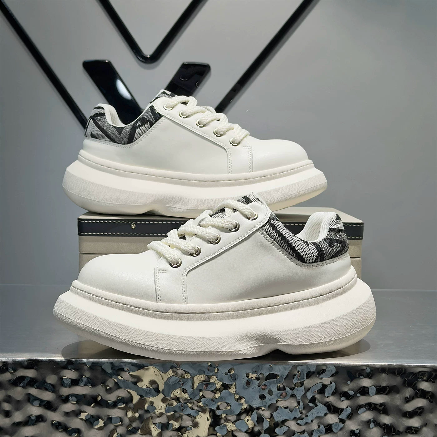 Men's Height-Increasing Platform Minimalist Trendy Puffy Sneakers 2026 New