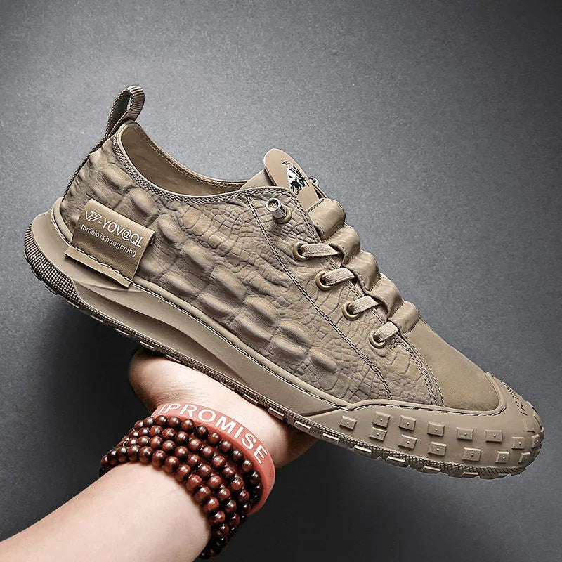 Men's Green Canvas Sneakers – Breathable
