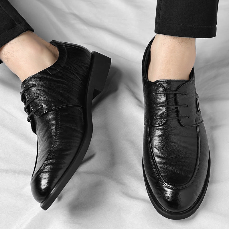 Cross-border plus size men's shoes business formal leather shoes men's casual hand-grabbed pattern 3
