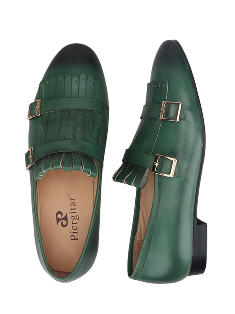 European and American style classic genuine leather loafers for men, multi-color color-changed fetal cowhide slip-on casual leather shoes, hairstylist trendy match