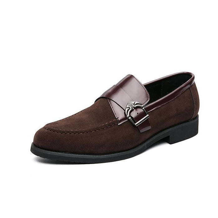 Bean shoes in 2025, the new trend of suede leather shoes, men's English casual shoes, a pedal frosted lazy shoes.(P)