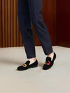 New multi-color letter electric embroidery men's slip-on velvet loafers trendy banquet formal loafers yuppie shoes