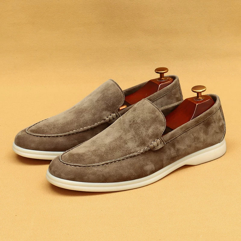 Men's Genuine Leather Loafers, Breathable, Slip-On