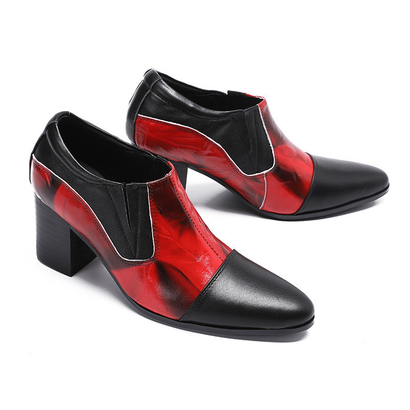 Spring and Autumn three-joint leather shoes men's business formal wear breathable square toe brand handmade wedding shoes groomsmen suit derby shoes
