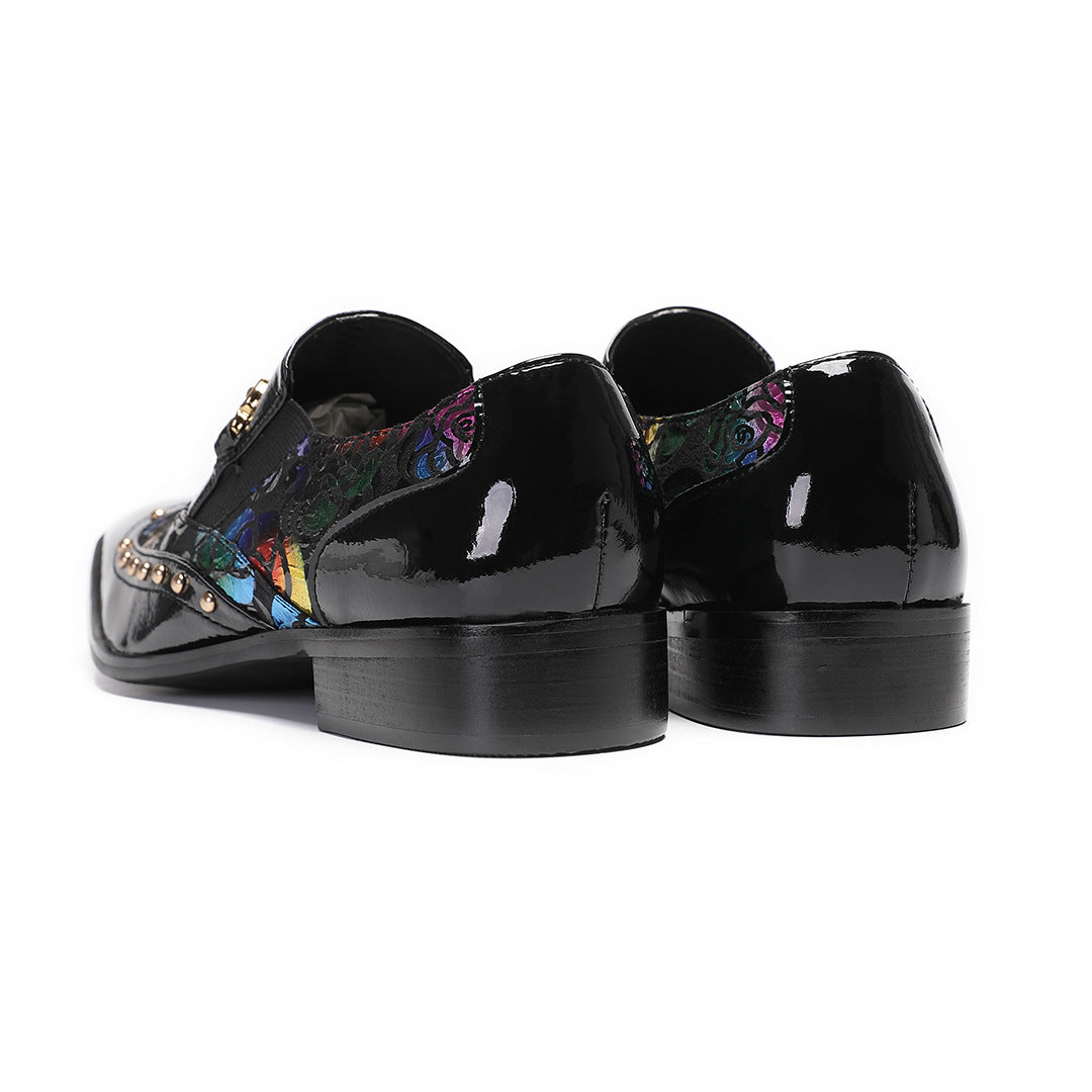 Senlu brand men's shoes autumn and winter new lazy one-pedal breathable cloth shoes men's printed driving foot casual leather shoes