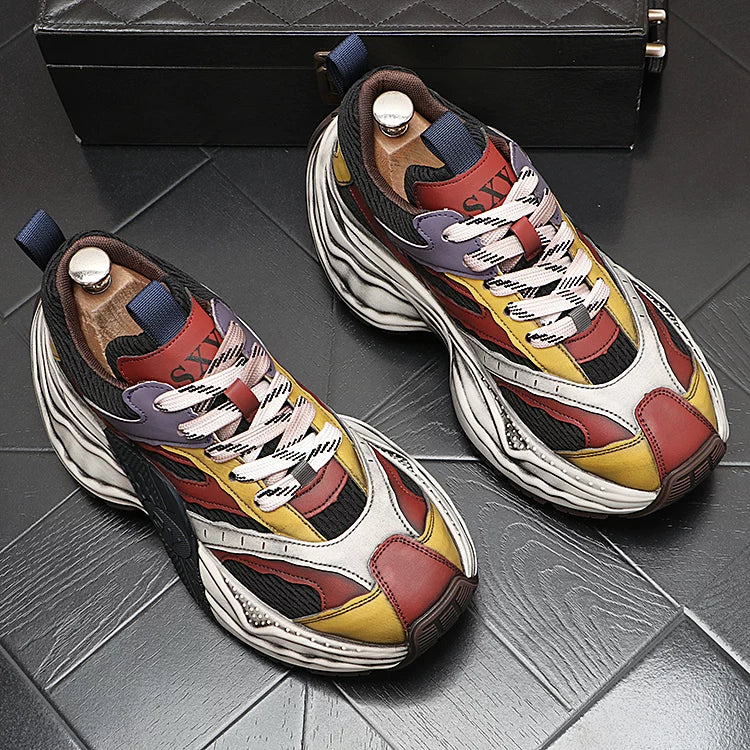 Men's Platform Low-Top Retro Chunky Dad Sneakers 2026