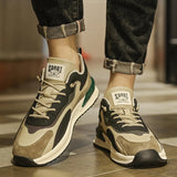 Men's spring 2026 new retro casual running sneakers - versatile winter dad shoes with chunky soles