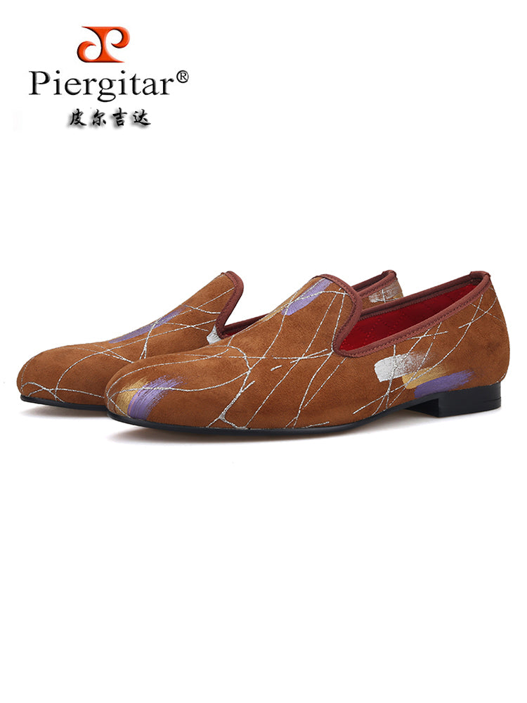 New ink style men's cool suede loafers, four-color trendy low-top shoes, slip-on slip-ons, smoking shoes