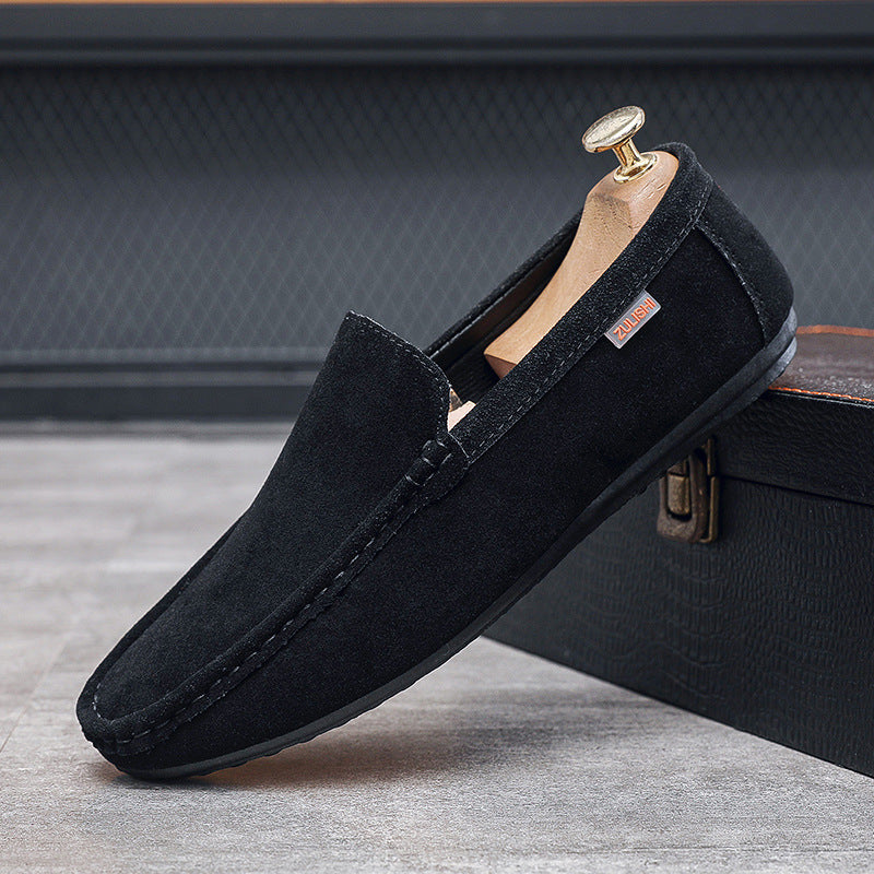 Bean shoes men's springnew arrival men's shoes casual breathable driving flats loafers one-leg loafe 5