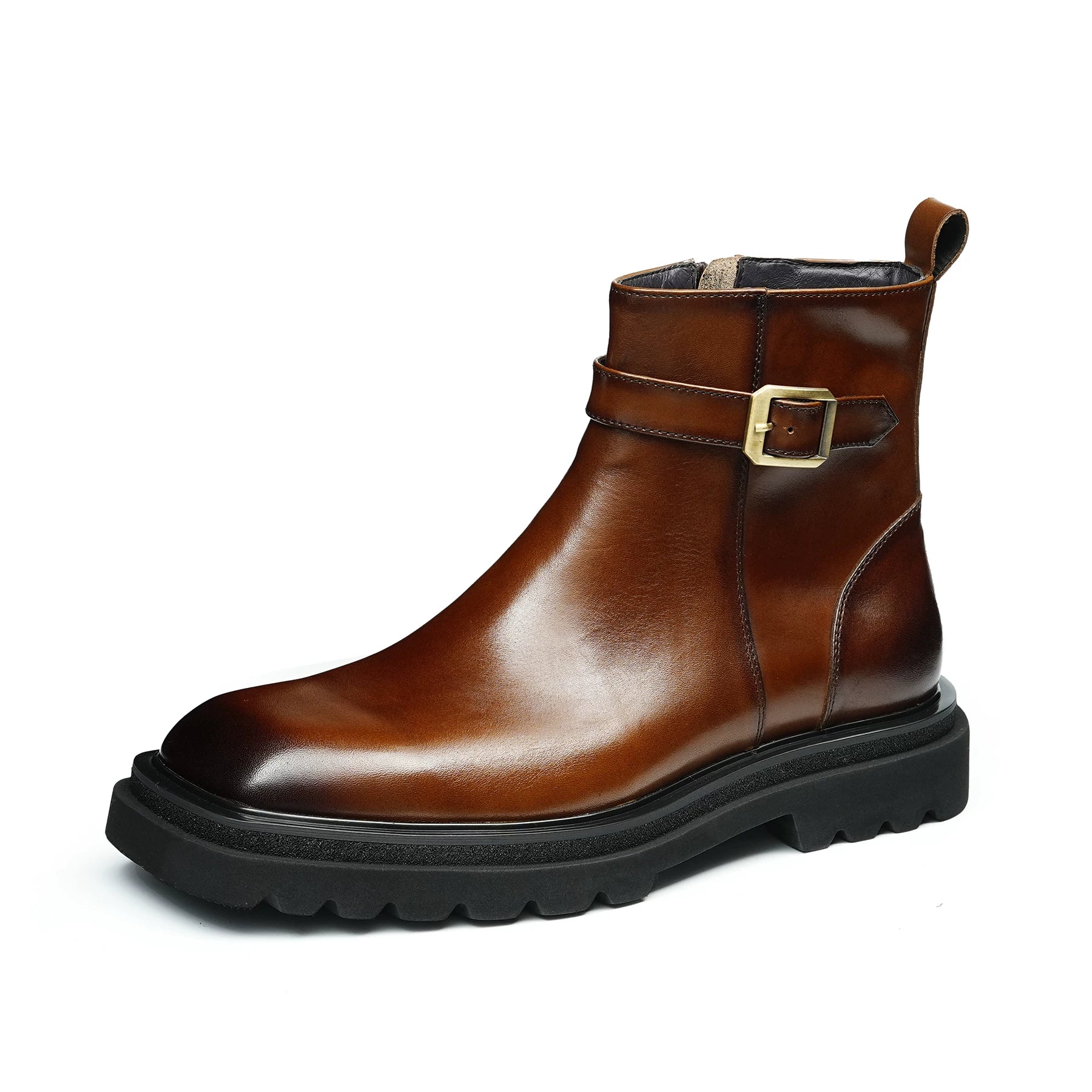 Men's Genuine Leather Martin Boots, Square Toe