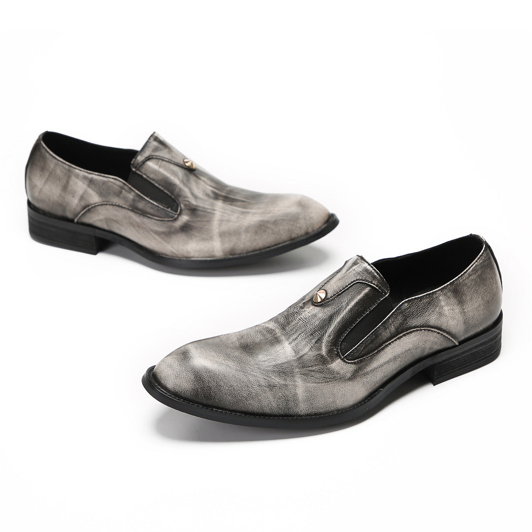 European and American men's shoes British glove loafers genuine leather men's business casual leather shoes lazy people pedal pointed leather shoes