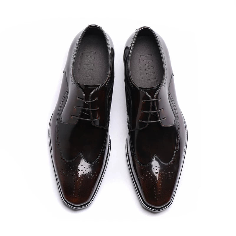 Men's Genuine Leather Derby Shoes, British Style, Business