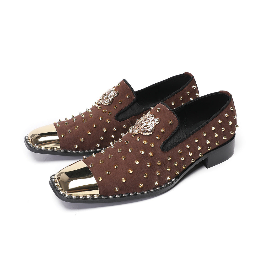 Men's Leather Casual Shoes – Rhinestone Detail – Style 89