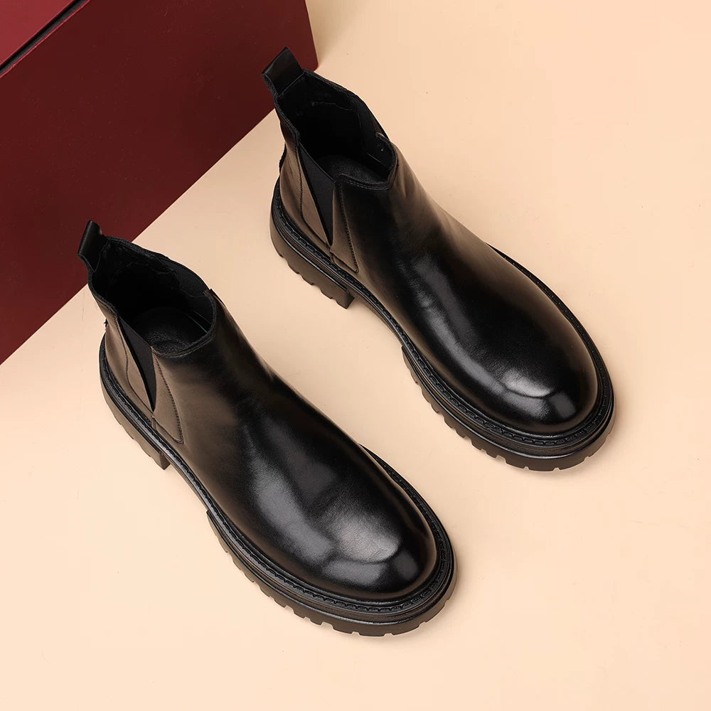 Men's Martin Boots, Height Increasing, Thick Sole