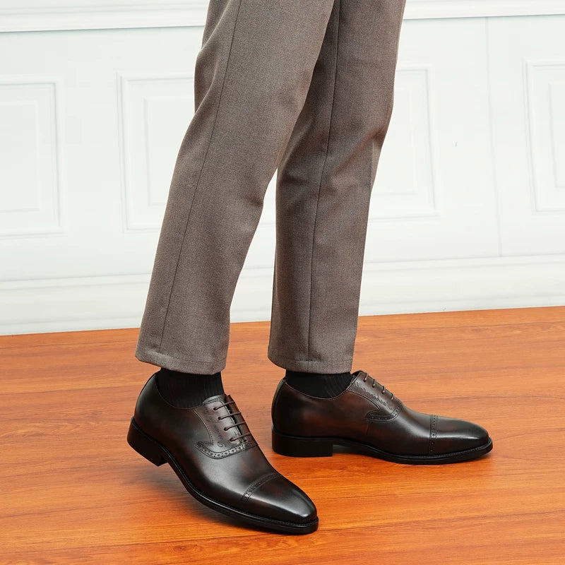 Men's Genuine Leather Oxford Shoes, British Style, Business