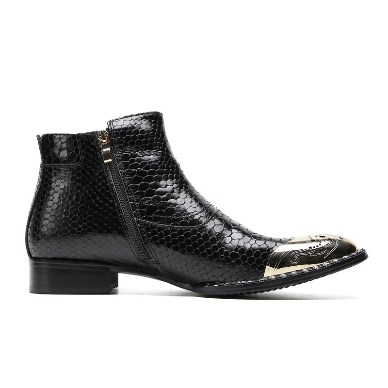 Cowhide Martin boots men's winter velvet British leather boots high-top leather shoes handmade retro boots men's leather boots work boots