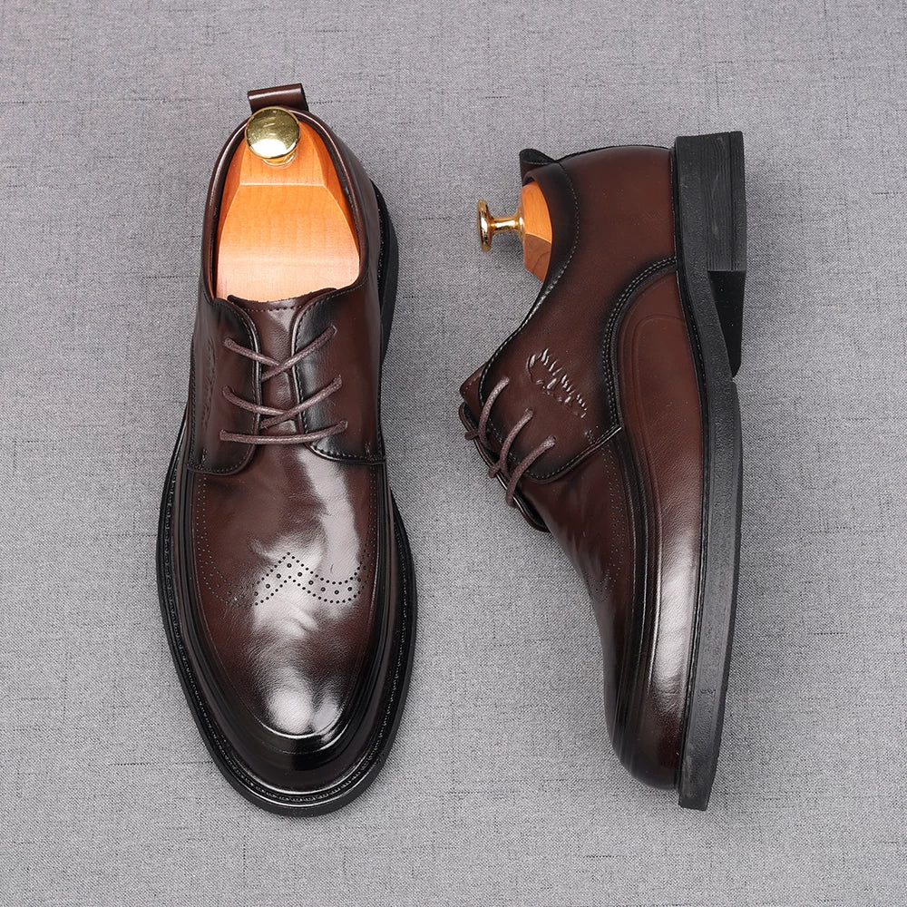 Men's Derby Shoes, Height Increasing, British Style