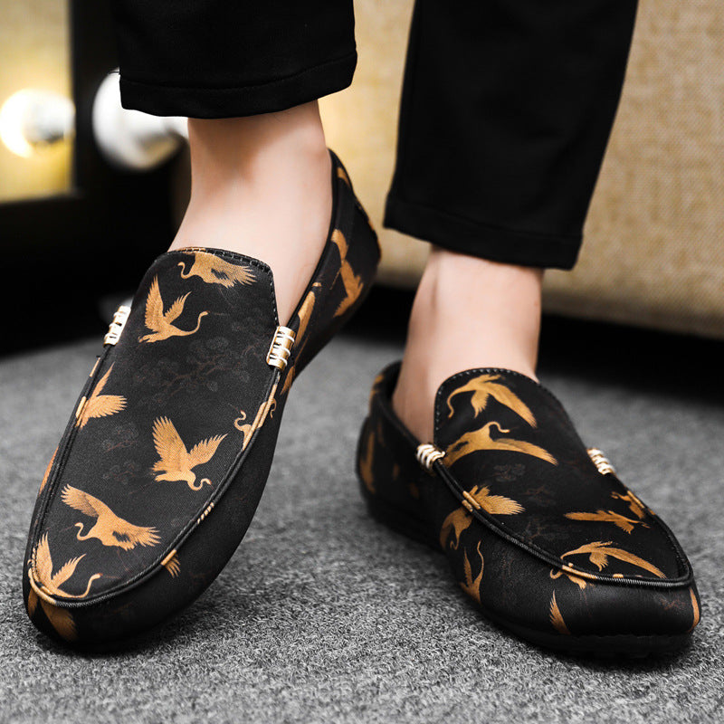 Spring/summer casual sneakers, trendy loafers, men's slip-ons, moccasins, one-step shoes, men's foot 4