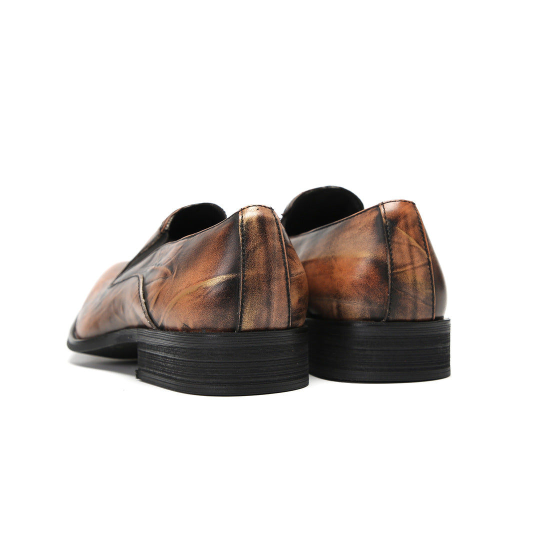Men's Leather Dress Shoes – Pointed Toe, Crocodile Pattern
