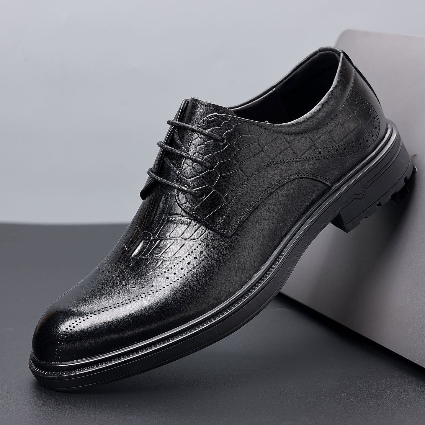 Men's leather shoes 2026 new collection: premium full-grain leather dress shoes for men - business b